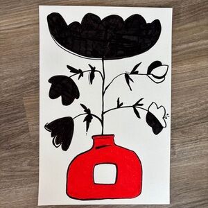 Original illustration - pen and oil pastel